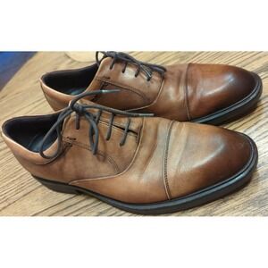 Ecco Vitrus Cap Toe Lace Up Oxford Dress Shoes Size 11 (45) Brown Mens